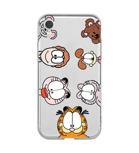Iphone XR Uyumlu Garfield Tasarımlı Şeffaf Telefon Kılıfı