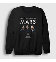 Presmono Unisex Siyah Band 30 Seconds To Mars Sweatshirt 171340tt