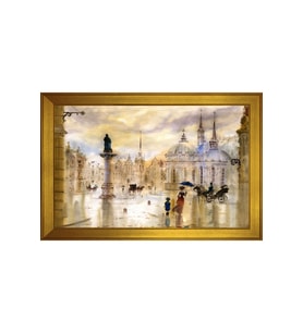 Manzara Temalı Kanvas Tablo 80 x 110 cm Gold Çerçeve