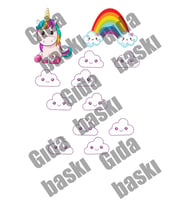 Yenilebilir Şeker Kağıt Tek Boynuzlu At Unicorn Temalı Pasta Süsleme