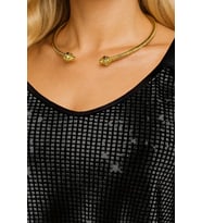Caş Dekorasyon Altın Renk Metal Choker Kolye