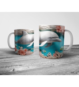 Pixxa Yunus Dolphin Optik İllüzyonlu Kupa Bardak Model 2