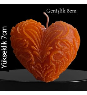 dekortif kalp kokulu mum figürü (Turuncu)