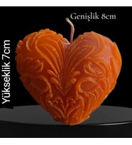 dekortif kalp kokulu mum figürü (Turuncu)