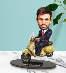Kişiye Özel Motorcu Erkek Tasarımlı Karikatür Biblo