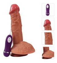Pson 22 Cm Çift Katmanlı 10 Fonksiyonlu Titreşimli Yumuşak Realistik Penis