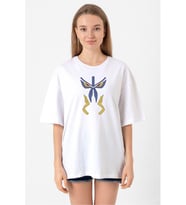 Kill La Kill Anime Junketsu Beyaz Kadın Oversize Tshirt