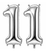 11 Rakam Folyo Balon Gümüş Rengi (100 cm)