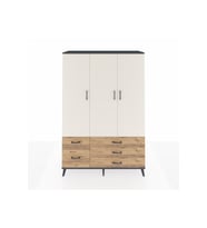 Hyperion Dolap 5 Raflı 5 Çekmeceli Tek Askılı 132x44x195 Antrasit-Aytaşı/Çam