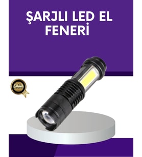 Şarjlı Mini LED El Feneri 2000 Lümen Su Geçirmez