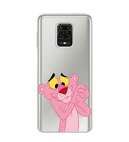 Redmi Note 9 Pro / 9s Uyumlu Pembe Panter Tasarımlı Şeffaf Telefon Kılıfı