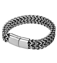 Chavin 12 mm. 21 cm. Gri Çelik Erkek Bileklik ep06by