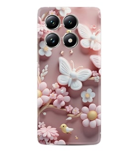 Xiaomi Redmi Note 14 Pro Plus Kılıf Boutique Baskılı Resimli Pembe Kelebekler Pcode -088