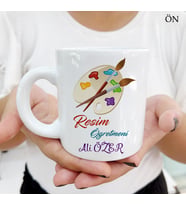 Kişiye Özel Resim Öğretmeni ve Resimli Öğretmenler Günü Kupa Bardaklar