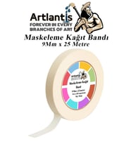 Maskeleme Bandı Kağıt Bant 9 mm 25 Metre 1 Adet Boya Bantı Maskeleme Kağıt Bant Duvar Yağlı Boya Badana