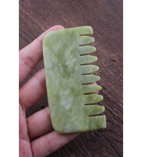 Sertifikalı Yeşim Jade Taşı Doğal Taş Tarak Ve Masaj Aleti (8 Cm)