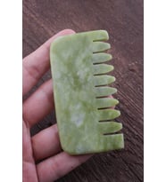 Sertifikalı Yeşim Jade Taşı Doğal Taş Tarak Ve Masaj Aleti (8 Cm) (Yeşil)