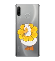 Huawei P30 Lite Uyumlu Tatlı Ördek Desenli Şeffaf Telefon Kılıfı