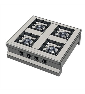 CSA Karacasan Set Üstü Dörtlü 4 Gözlü Doğalgazlı Ocak 100x100x25cm