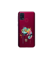 Samsung Galaxy M31 ile Uyumlu Splash Bukalemun Tasarımlı Şeffaf Silikon Kılıf