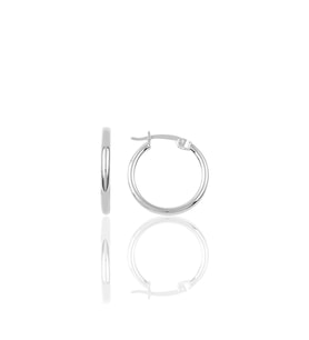 Söğütlü Silver Gümüş rodyumlu 19 mm şarnel halka küpe