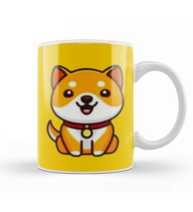 Baby Doge Coin DOGECOIN Kupa Bardak Porselen
