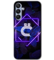 Galaxy A25 Kılıf HD Desen Baskılı Kılıf - Dark Neon Yaprak Ö Harfi