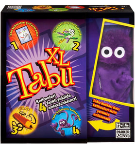 Hasbro Tabu XL Kutu Oyunu, 4 Farklı Oyun Alternatifi, Klasik Oyunun Yanı Sıra Çizerek, Tabu Kuklasıyla Anlatarak ve En Fazla 15 Kelime Kullanarak Tabu Oynayın