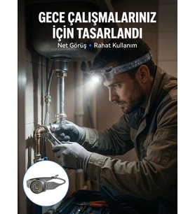 Yüksek Parlaklıklı Led Kafa Feneri Gece Çalışmaları İçin Yüksek Parlaklıklı