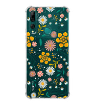Huawei Y9 Prime 2019 Uyumlu Köşe Korumalı Antişok Kapak Çiçek Tasarımlı Şeffaf Kılıf