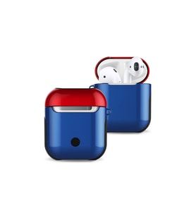 Apple Airpods 2 (2.nesil) 3in1 Kılıf - Lacivert-kırmızı