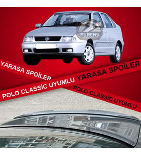 Volkswagen Polo Classic Bagaj Üstü Slim Yarasa Spoiler Piano Black Parlak Siyah