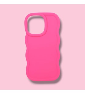 IPHONE 15 PRO MAX; KENARI DALGALI, DARBE ÖNLEYİCİ LÜKS SİLİKON KILIF (Pembe)