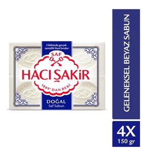 Hacı Şakir Doğal Beyaz Kalıp Sabun 4X150gr