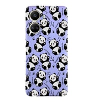 Vivo Y16 Uyumlu Lansman Kılıf Panda Tasarımlı İçi Kadife Kapak-Lila (Şeffaf)