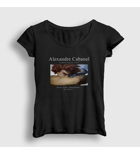 Presmono Kadın Siyah Fallen Angel Ressam Alexandre Cabanel T-Shirt 484668tt