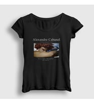 Presmono Kadın Siyah Fallen Angel Ressam Alexandre Cabanel T-Shirt 484668tt