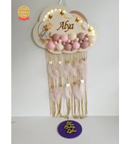 Bubble Ledli Bulut Bebek Kapı Süsü Krem Pudra (Pudra Pembe)
