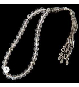 Kristal Kuvars Doğal Taş Tesbih 33lük - 6mm (Çok Renkli)