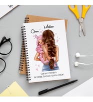Anneler Günün Kutlu Olsun Anne - Kız Baskılı Defter Kişiye Özel