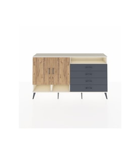 Arges Konsol 5 Raflı 4 Çekmeceli 2 Kapaklı 176x30x99 Aytaşı-Çam/Antrasit