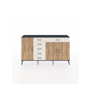 Arges Konsol 3 Raflı 6 Çekmeceli 3 Kapaklı 176x30x99 Antrasit-Çam/Aytaşı