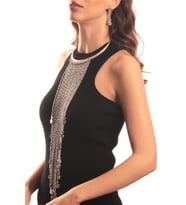 Kadın Antik Gümüş Kaplama Spiral Charm Uzun Bohem Kolye & Küpe Seti