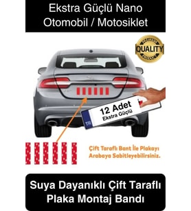 Ekstra Güçlü Suya Dayanıklı Çift Taraflı Otomobil Motosiklet Kamyon Plaka Yapıştırma Montaj Bandı