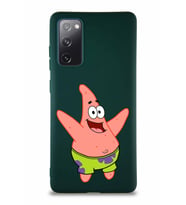 Samsung Galaxy S20 FE Soft Premier Kapak Patrick Yıldız Tasarımlı Silikon Kılıf - Yeşil (Şeffaf)