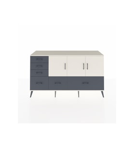Kronos Konsol 4 Raflı 6 Çekmeceli 3 Kapaklı 176x59x99 Aytaşı-Aytaşı/Antrasit