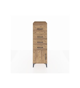 Kronos Dolap 4 Çekmeceli Tek Kapaklı 44x59x134 Çam-Çam