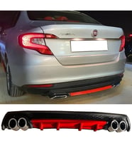 Fiat Egea Sedan Kırmızı Difüzör Çiftli Yuvarlak Egzoz Görünümlü D Tip Difizör