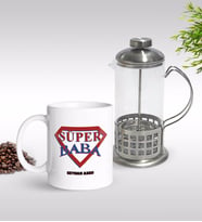 BK Gift Kişiye Özel Süper Baba Tasarımlı Kupa & French Press Seti-3 (Model 1)