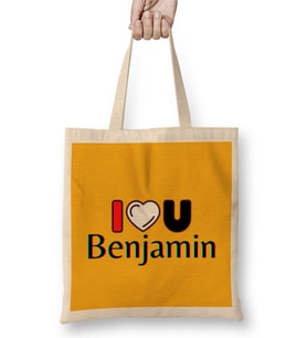 Benjamin Name Custom Design Gift Baby-Gift For Him Bez Çanta Uzun Saplı